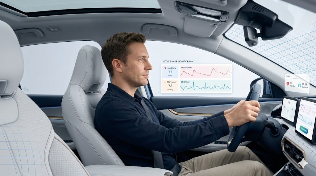 Driver monitoring with camera-based vital sensing